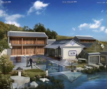 New Chinese Style Courtyard/landscape-ID:619914052
