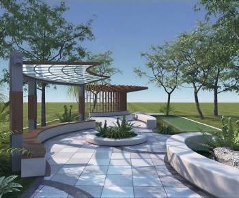 New Chinese Style Park Landscape-ID:885746005