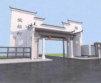 New Chinese Style Facade Element-ID:802397971