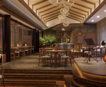 Southeast Asian Style Dining Room-ID:698512084