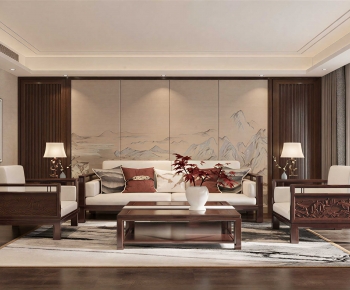 New Chinese Style A Living Room-ID:362942939