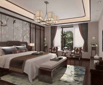 New Chinese Style Bedroom-ID:629826077