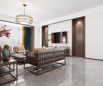New Chinese Style A Living Room-ID:572858102
