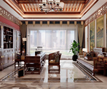 Chinese Style A Living Room-ID:806622037