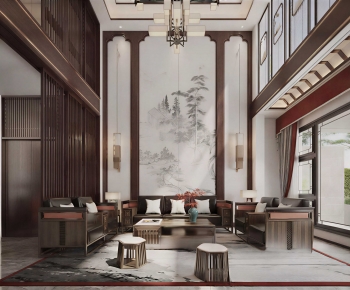 New Chinese Style A Living Room-ID:177241092