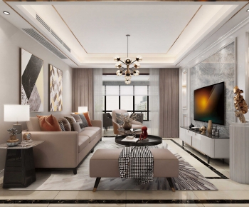 Modern A Living Room-ID:616935972
