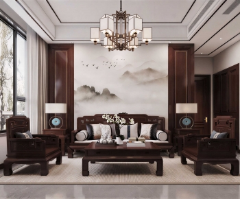 Chinese Style A Living Room-ID:628309296