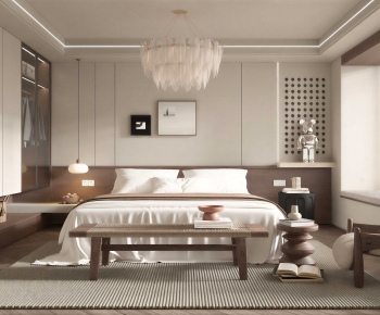 Wabi-sabi Style Bedroom-ID:704760676