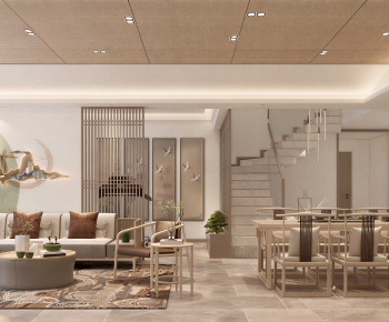 New Chinese Style A Living Room-ID:467760624
