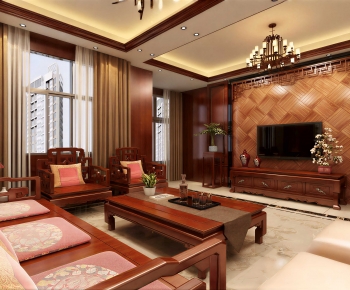 Chinese Style A Living Room-ID:777915009