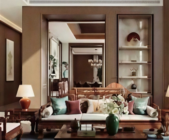New Chinese Style A Living Room-ID:118648059