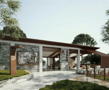 New Chinese Style Public Building-ID:927284961