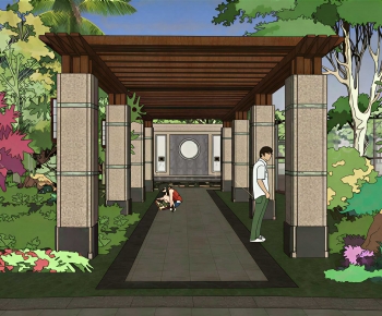 New Chinese Style Courtyard/landscape-ID:561552053