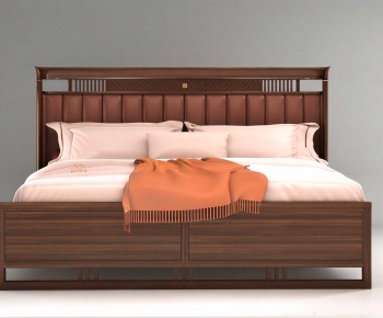 New Chinese Style Double Bed-ID:438658006