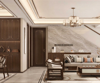New Chinese Style A Living Room-ID:451406969