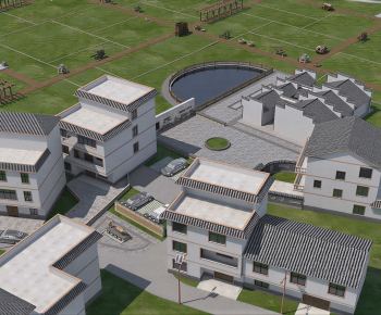 New Chinese Style Architectural Bird's-eye View Planning-ID:460195064