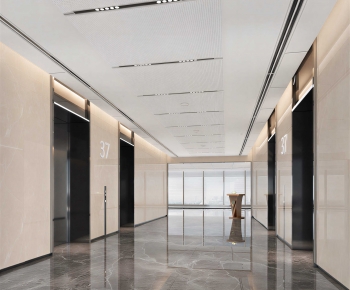 Modern Office Elevator Hall-ID:665788893