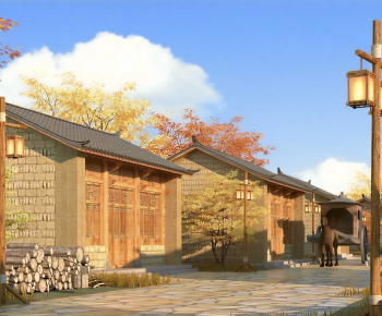 Chinese Style Building Appearance-ID:210830933