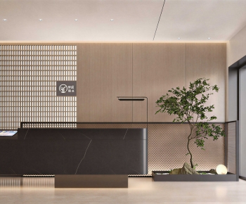 Modern Office Reception Desk-ID:610591894
