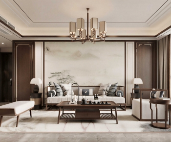 New Chinese Style A Living Room-ID:635478021