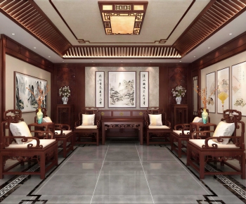 Chinese Style A Living Room-ID:607149697