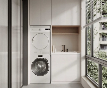 Modern Balcony Laundry Room-ID:240744117