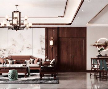 New Chinese Style A Living Room-ID:823450166