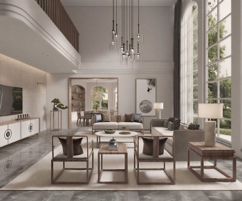 New Chinese Style A Living Room-ID:632096056
