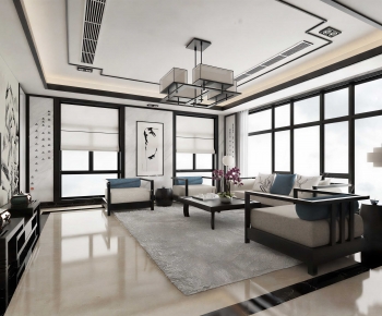 New Chinese Style A Living Room-ID:120779998
