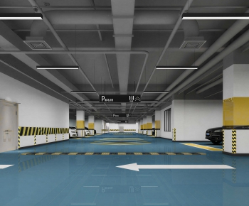 Modern Underground Parking Lot-ID:555453066