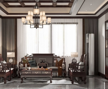 New Chinese Style A Living Room-ID:443339115