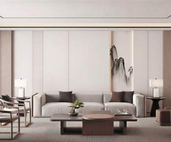 New Chinese Style A Living Room-ID:443797119