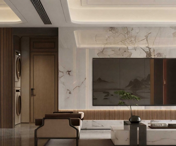 New Chinese Style A Living Room-ID:437319048
