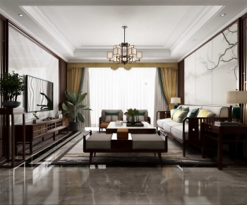 New Chinese Style A Living Room-ID:188544992