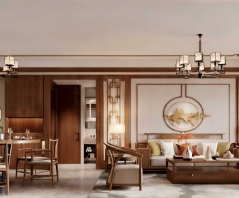 New Chinese Style A Living Room-ID:860608106