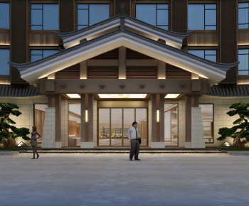 New Chinese Style Facade Element-ID:972894915