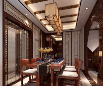 New Chinese Style Dining Room-ID:746800909