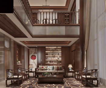 New Chinese Style A Living Room-ID:113641025