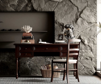 Simple European Style Computer Desk And Chair-ID:973733904
