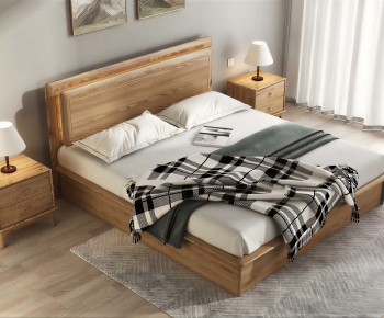 Modern Double Bed-ID:629167083