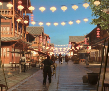 Chinese Style Commercial Street-ID:956625947