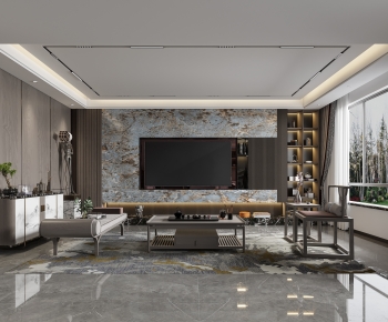 New Chinese Style A Living Room-ID:863800052