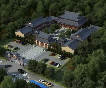 Chinese Style Architectural Bird's-eye View Planning-ID:384435895