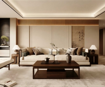 New Chinese Style A Living Room-ID:736200095