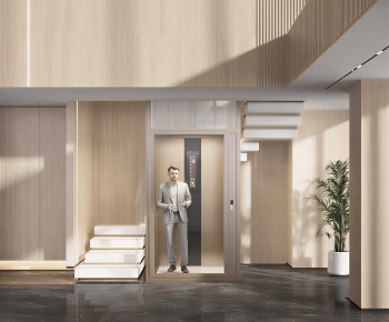 Modern Office Elevator Hall-ID:692507989