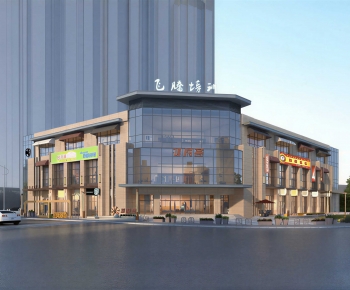 Modern Appearance Of Commercial Building-ID:707649957