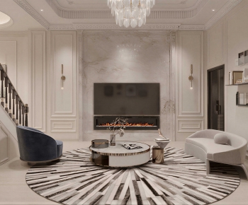 French Style A Living Room-ID:771873952