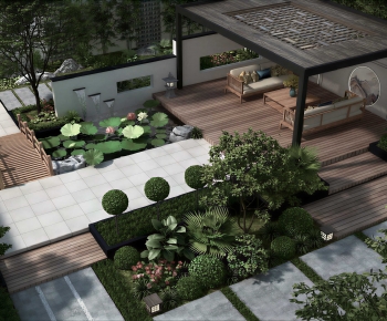 New Chinese Style Courtyard/landscape-ID:417289973