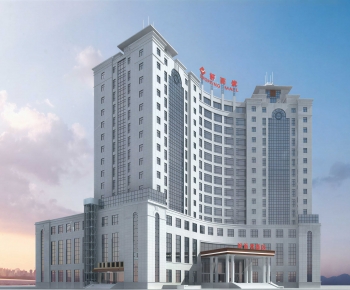 Simple European Style Appearance Of Commercial Building-ID:345918896