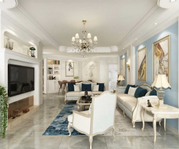 Simple European Style A Living Room-ID:100979885